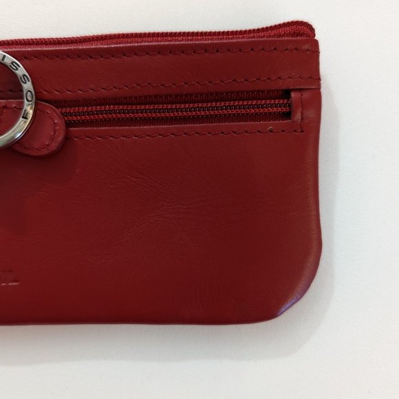 Fossil Leather Red Card Keychain Wallet - Picture 3 of 11